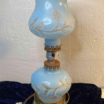 HPT035 Antique Blue Glass Table Lamp