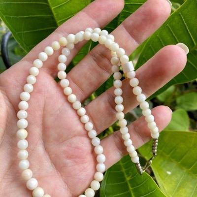 HPT139 SS White Coral Necklace 