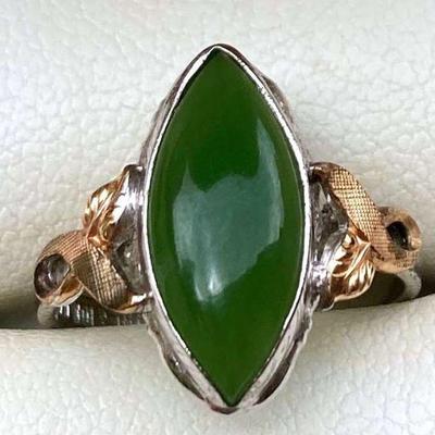 HPT079 Genuine Jade Ring Sz 6