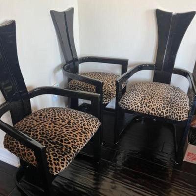 Black lacquer chairs