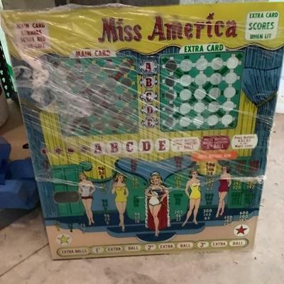 $135 Miss America back glass for a pinball machine-wrap on it for protection