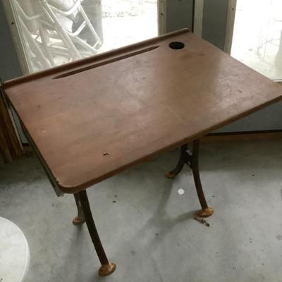 $32 vintage desk wood and metal base
