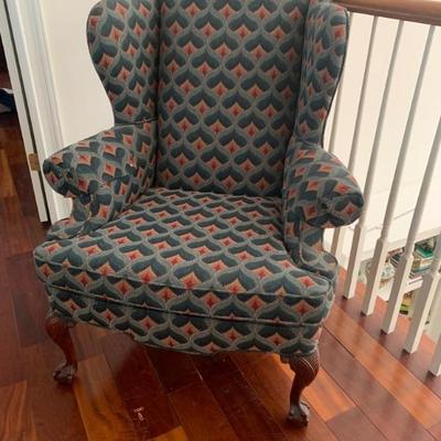 $55 wing back chair 46â€H 36â€ L 26â€ depth