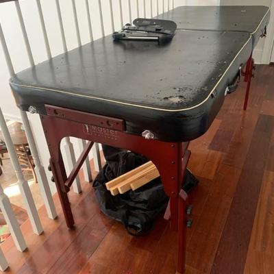 $50 massage table by Master massage equipment with travel case, head rest, condition on top