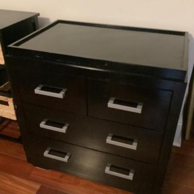 $55 black chest 4 drawer 31"H 30"L 21" depth