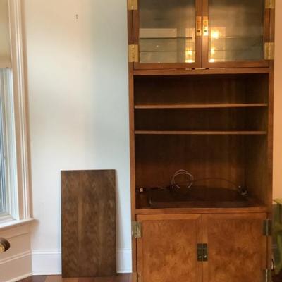 $199 Henderon bookcase with beveled glass, 3 shelves, 2 doors 84