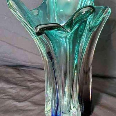 Striking Murano Multicolor Glass Vase