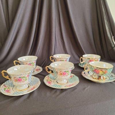 Flower And Gold Tea Set - Royal Halsey