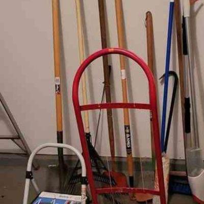 Hand Truck, Rake, Shovels, Hoes, Brooms & More