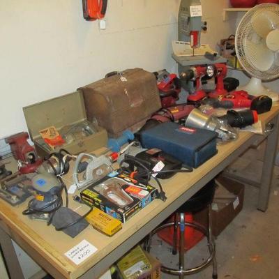 The tools!!! Heck yeah!  We have tons of power tools, yard tools, hand tools, antique tools, workbenches, ladders, toolboxes, storage...