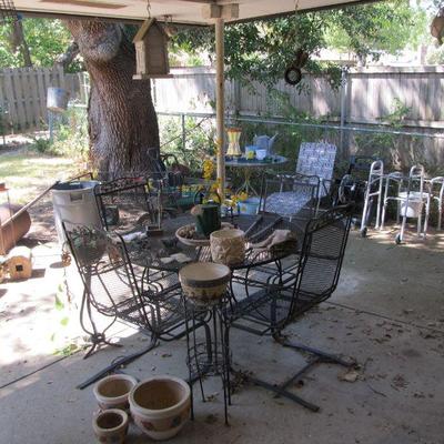 The Patio!  The wrought iron table and chairs are not available.