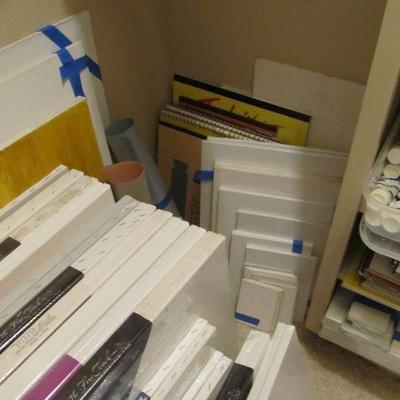 HUGE FINE SELECTION of artist painting supplies as well as crafters supplies!
-	HUGE selection of stretched canvases & canvas boards...