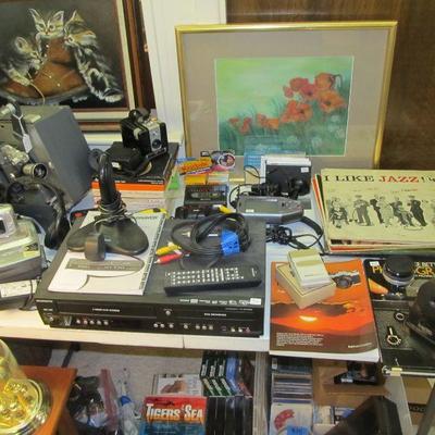 Nice selection of vintage electronics and records
