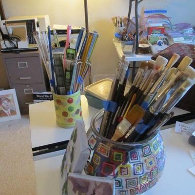 Knitting needles & this & much more fine artist brushes