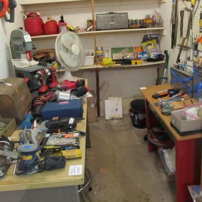 The tools!!! Heck yeah!  We have tons of power tools, yard tools, hand tools, antique tools, workbenches, ladders, toolboxes, storage...