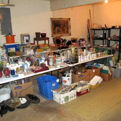 The GARAGE!  Don't forget the shelving is also FOR SALE!