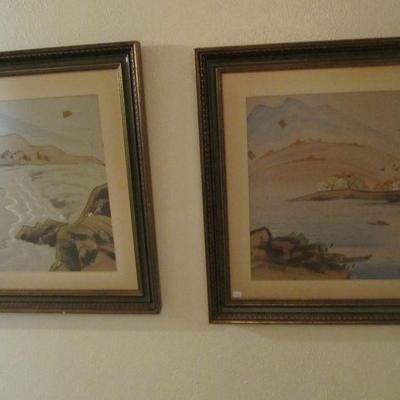 Framed Asian silks