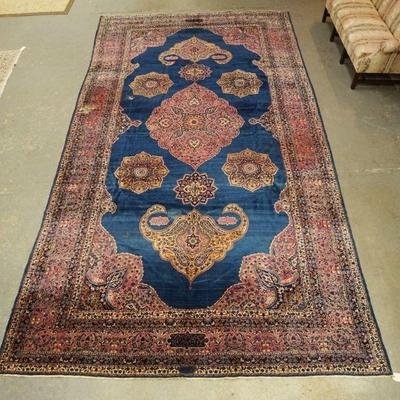 1228	PERSIAN PALACE SIZE KERMAN CARPET, WEAR TO RUG, APPROXIMATELY 9 FT 10 IN X 18 FT 18 IN
