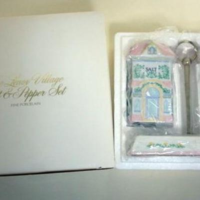1097	LENOX VILLAGE COLLECTION, SALT AND PEPPER SET, BOXED, APPROXIMATELY 5 1/2 IN
