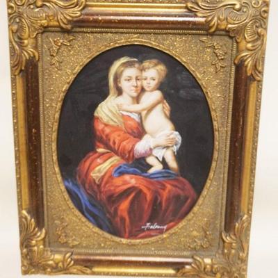 1143	CONTEMPORARY OIL PAINTING ON CANVAS OF MOTHER & CHILD SIGNED FOLEANY, APPROXIMATELY 21 IN X 25 IN OVERALL
