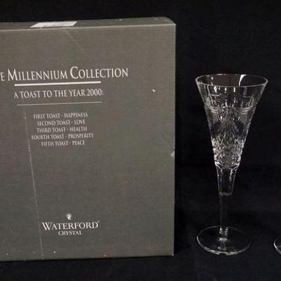 1032	WATERFORD CRYSTAL MILLENNIUM COLLLECTION TOASTING FLUTES *PEACE PAIR*
