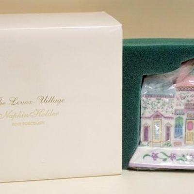 1100	LENOX VILLAGE COLLECTION, NAPKIN HOLDER, BOXED, APPROXIMATELY 5 1/4 IN
