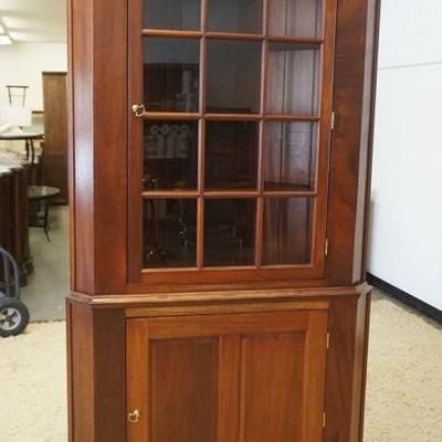 1231	SOLID MAHOGANY 2 PART CORNER CABINET, HENRY FORD MUSEUM, THE BARTLEY COLLECTION, APPROXIMATELY 40 IN X 17 IN X 81 IN HIGH
