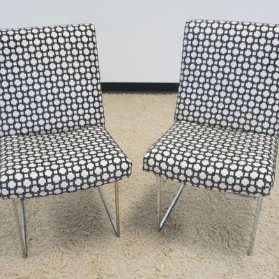 1243	PAIR OF UPHOLSTERED KNOLL STYLE SIDE CHAIRS W/CHROME BASES
