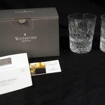 1021	WATERFORD CRYSTAL MILLENIUM COLLECTION *PROSPERITY* OLD FASHIONS PAIR IN BOX
