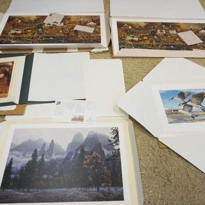1293	LOT OF 5 UNFRAMED PRINTS INCLUDING CHARLES WYSOKI, STEPHEN LYMAN, TOM HIRATI, LARGEST APPROXIMATELY 46 IN X 26 IN
