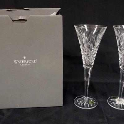 1044	WATERFORD CRYSTAL *HOSPITALITY* FLUTES, 2 APPROXIMATELY 9 IN H
