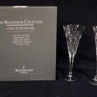 1031	WATERFORD CRYSTAL MILLENNIUM COLLLECTION TOASTING FLUTES *LOVE PAIR*
