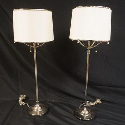 1259	MODERN STYLE CHROME TABLE LAMPS, APPROXIMATELY 31 IN HIGH

