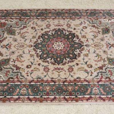 1225	TABRIZ FLORAL WOOL RUG, APPROXIMATELY 4 FT 6 IN X 6 FT 6 IN
