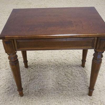 1222	ETHAN ALLEN PECAN SMALL OCCASSSIONAL STAND, APPROXIMATELY 23 IN X 16 IN X 21 IN HIGH
