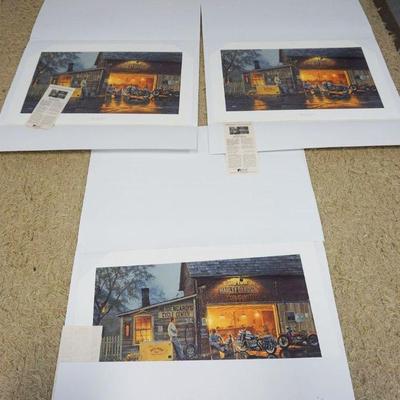 1295	HARLEY DAVIDSON HADLEY HOUSE LTD ED PRINTS, LOT OF 3 *KING OF THE ROAD* BY DAVE BARNHOUSE, EACH APPROXIMATELY 33 1/4 IN X 21 1/4 IN,...