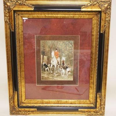 1145	FRAMED & MATTED PRINT OF HUNT SCENE, APPROXIMATELY 24 IN X 28 IN OVERALL
