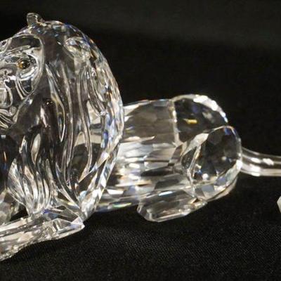 1080	SWAROVSKI CRYSTAL INSPIRATION AFRICA FIGURINE, 1995 LION, APPROXIMATELY 6 IN X 3 IN H
