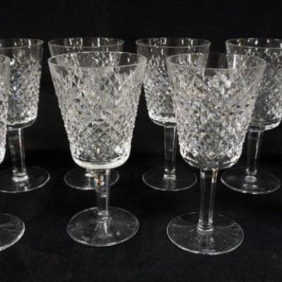 1049	WATERFORD CRYSTAL 10 PIECES OF 7 IN H FOOTED STEMWARE
