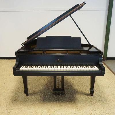 1199	STEINWAY MODEL M PIANO W/STOOL, BLACK EBONIZED CASE, SERIAL #262856
