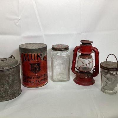 JIFI703 Antique Tin, Vintage Jar & More	Lot includes: Â Extra large 5lb Antique Calmet Tin, Vintage Reliance Coffee Jar, Â Wide Mouth...
