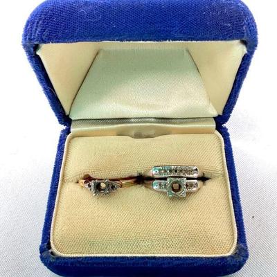 RIHI955 14k Vintage Wedding Rings	2 wedding rings without stones, passed 14k acid test.
