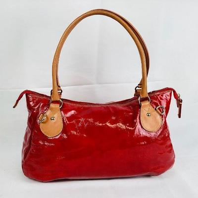 KIHE104 1980â€™s CAVALCANTI, Candy Apple Red, Leather Handbag	Beautiful shiny red, great as a Christmas bag, made in Italy. Very clean,...