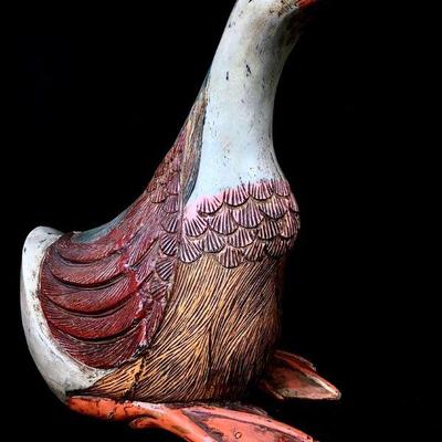 JIFI913 Mid-Century Hand Crafted Folk Art	This duck has been handcrafted out of walnut with intricate carved details and mid-century...