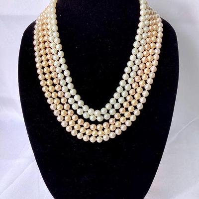 RIHI953 Grandmaâ€™s Vintage Pearl Necklaces	4 pearl necklaces just like Granma used to wear.Â Ranging in length from approximately 13-12...
