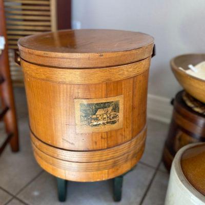 Vintage Firkin wood bucket.  Estate sale price: $95