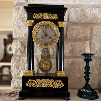 c 1870 antique French empire mantle clock. Estate sale price: $600