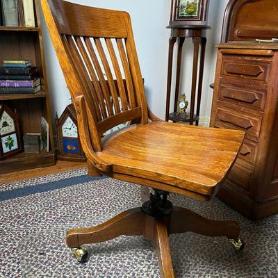 Antique Sikco oak industrial chair. Estate sale price: $65