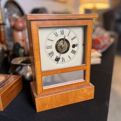 Antique Bristol, Brass and Clock. Birdseye Maple case. Estate sale price: $200