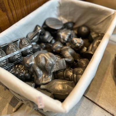 30+ antique pewter ice cream molds. All different designs.